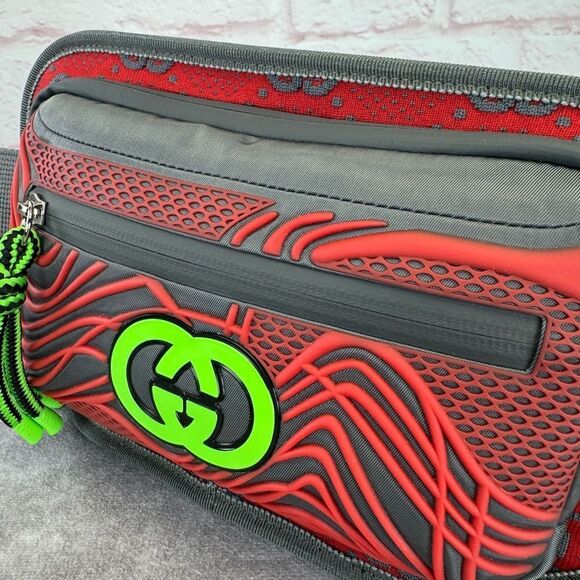 Gucci NEW Graphic Red Gray Men's Bag - Picture 4 of 14
